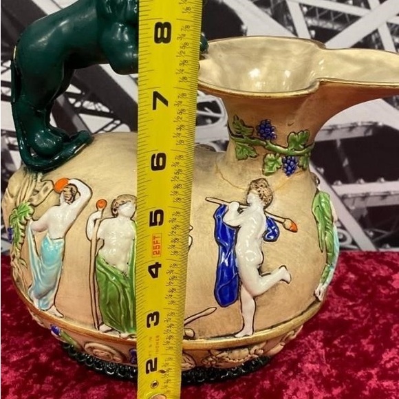RARE Antique Majolica Amphora Czec Pottery has been repaired - Picture 4 of 7